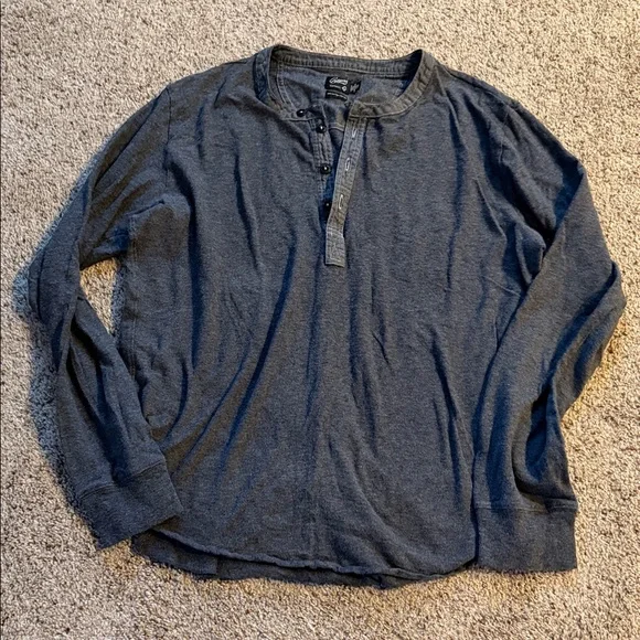 Men's Grayer’s Gray Henley Shirt 100% cottons size large - Picture 1 of 8